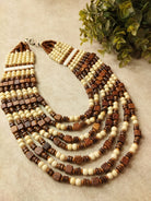 The Kaftan Company Jewelry Regular Two-Tone Wooden Beads Natural Contrast Necklace
