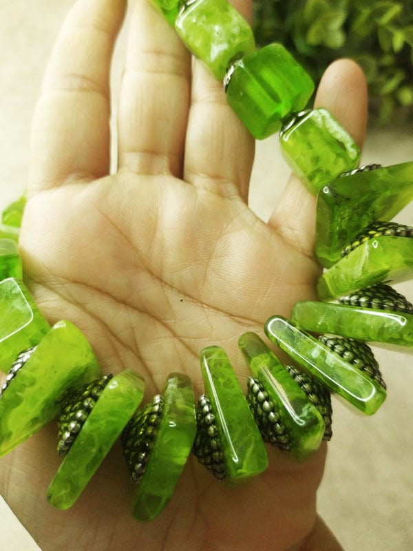 The Kaftan Company Jewelry Striking Green Bead Necklace