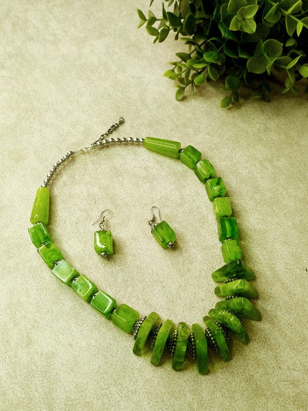 The Kaftan Company Jewelry Striking Green Bead Necklace