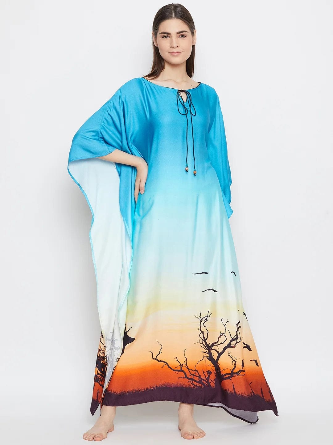 The Kaftan Company Kaftan BLUE OMBREY LOUNGEWEAR KAFTAN - (Clearance - Final Sale)