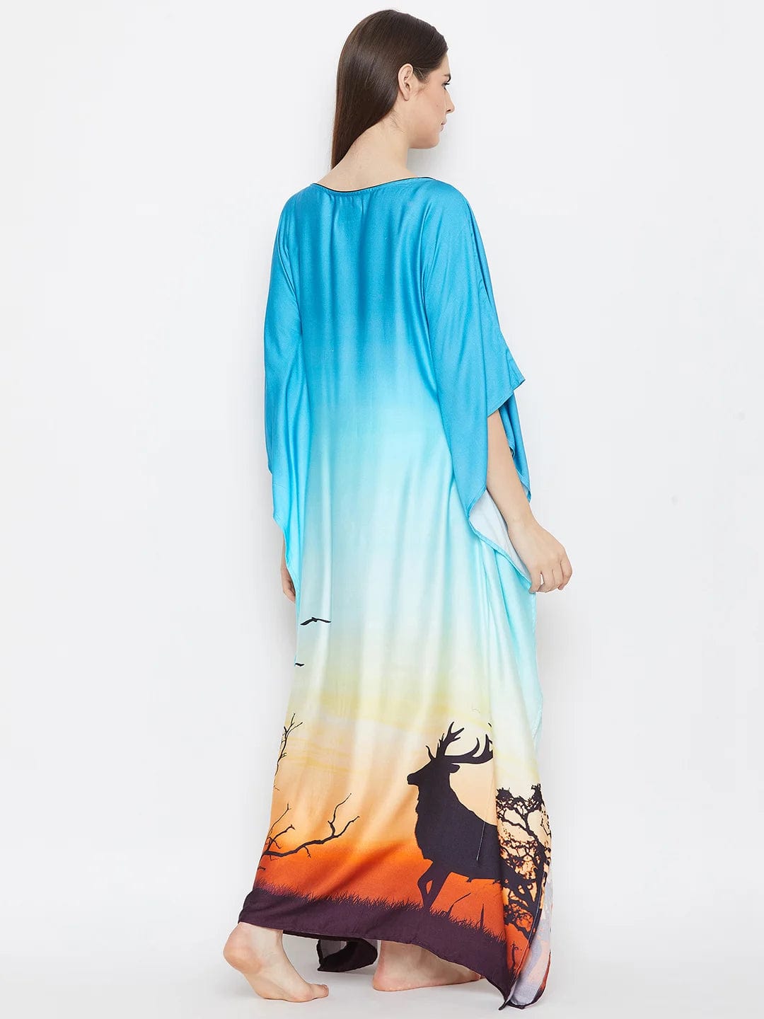 The Kaftan Company Kaftan BLUE OMBREY LOUNGEWEAR KAFTAN - (Clearance - Final Sale)