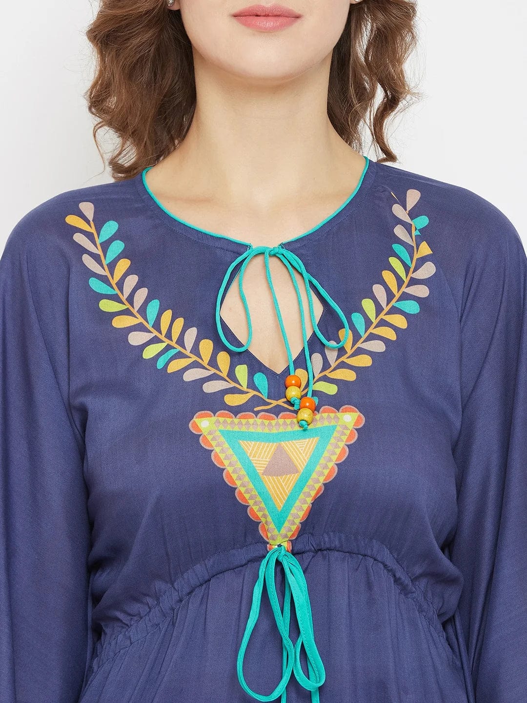 The Kaftan Company Kaftan Boho Aztec Digital Printed Resort Kaftan