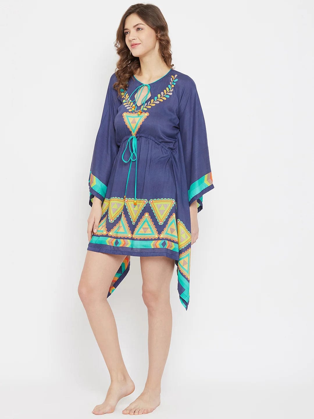 The Kaftan Company Kaftan Boho Aztec Digital Printed Resort Kaftan