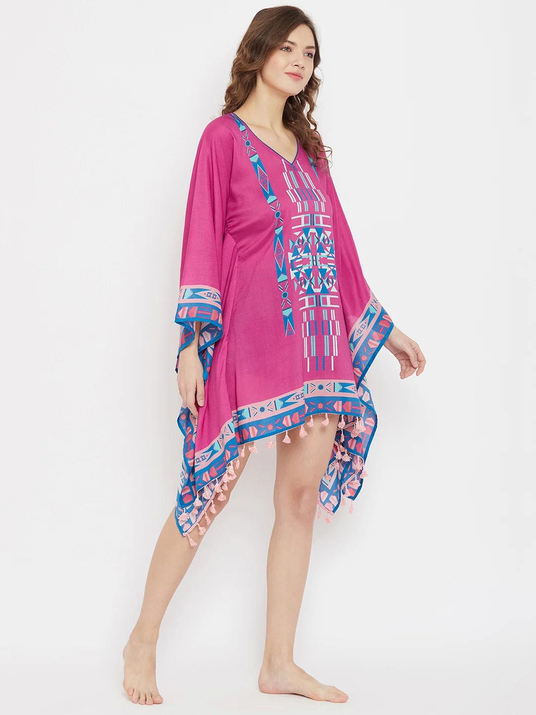The Kaftan Company Kaftan Boho Dreamcatcher Digital Printed Resort Kaftan (Final Sale)