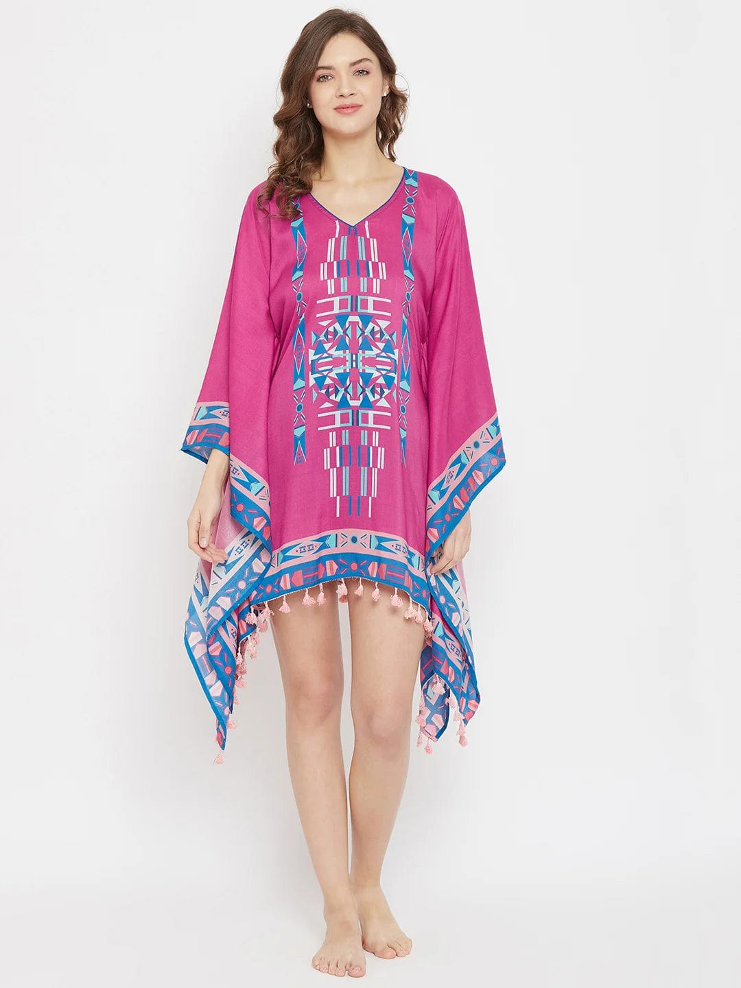 The Kaftan Company Kaftan Boho Dreamcatcher Digital Printed Resort Kaftan (Final Sale)