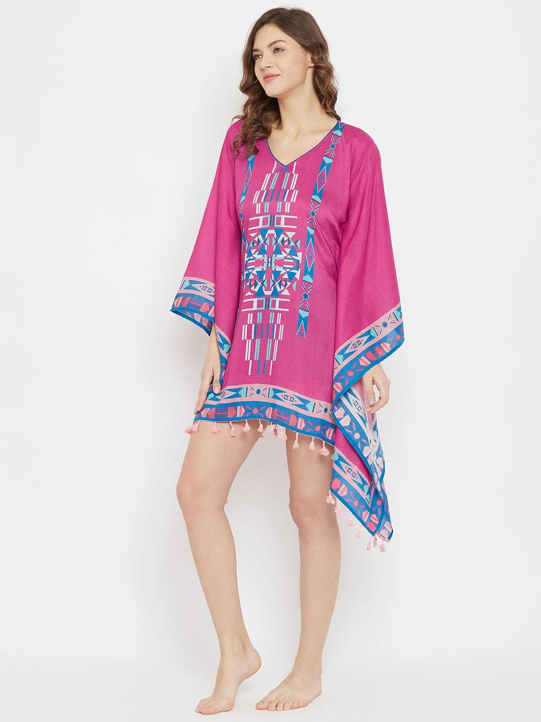 The Kaftan Company Kaftan Boho Dreamcatcher Digital Printed Resort Kaftan (Final Sale)