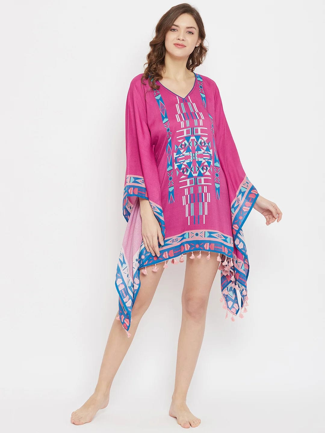The Kaftan Company Kaftan Boho Dreamcatcher Digital Printed Resort Kaftan (Final Sale)