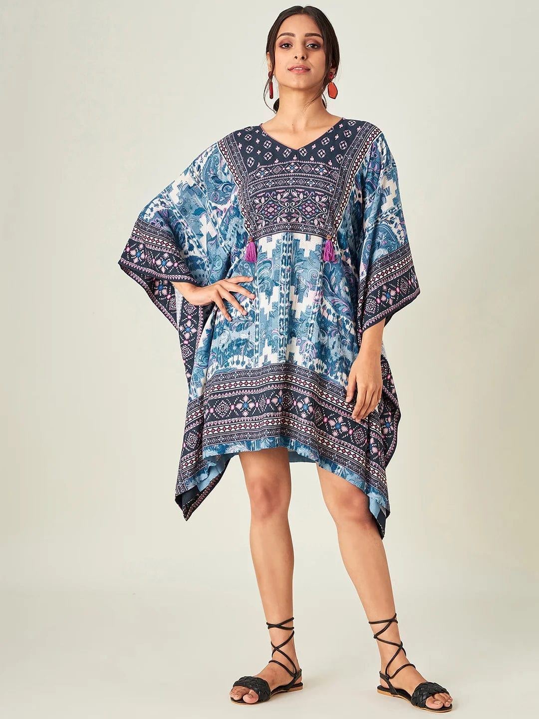 The Kaftan Company Kaftan Boho Ikkat Resort Kaftan Top