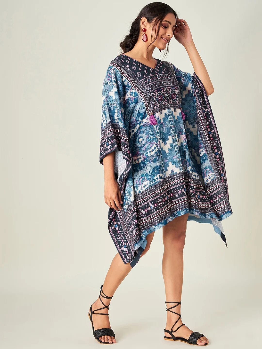 The Kaftan Company Kaftan Boho Ikkat Resort Kaftan Top
