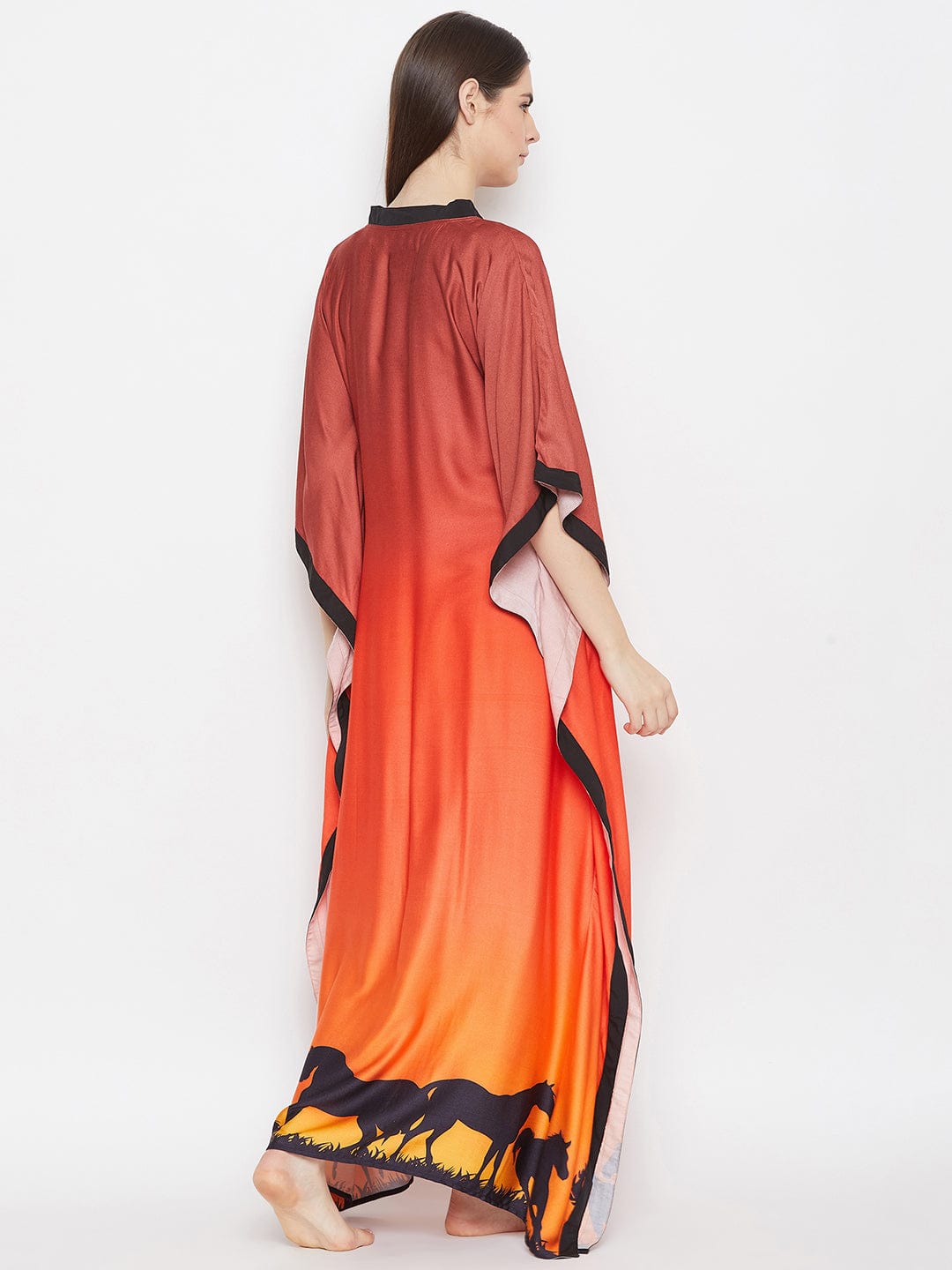 The Kaftan Company Kaftan BROWN OMBREY LOUNGEWEAR KAFTAN