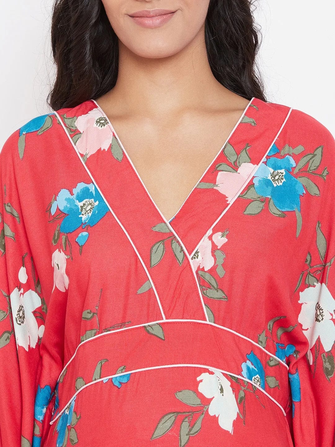 The Kaftan Company Kaftan CORAL FLORAL KIMONO MATERNITY KAFTAN