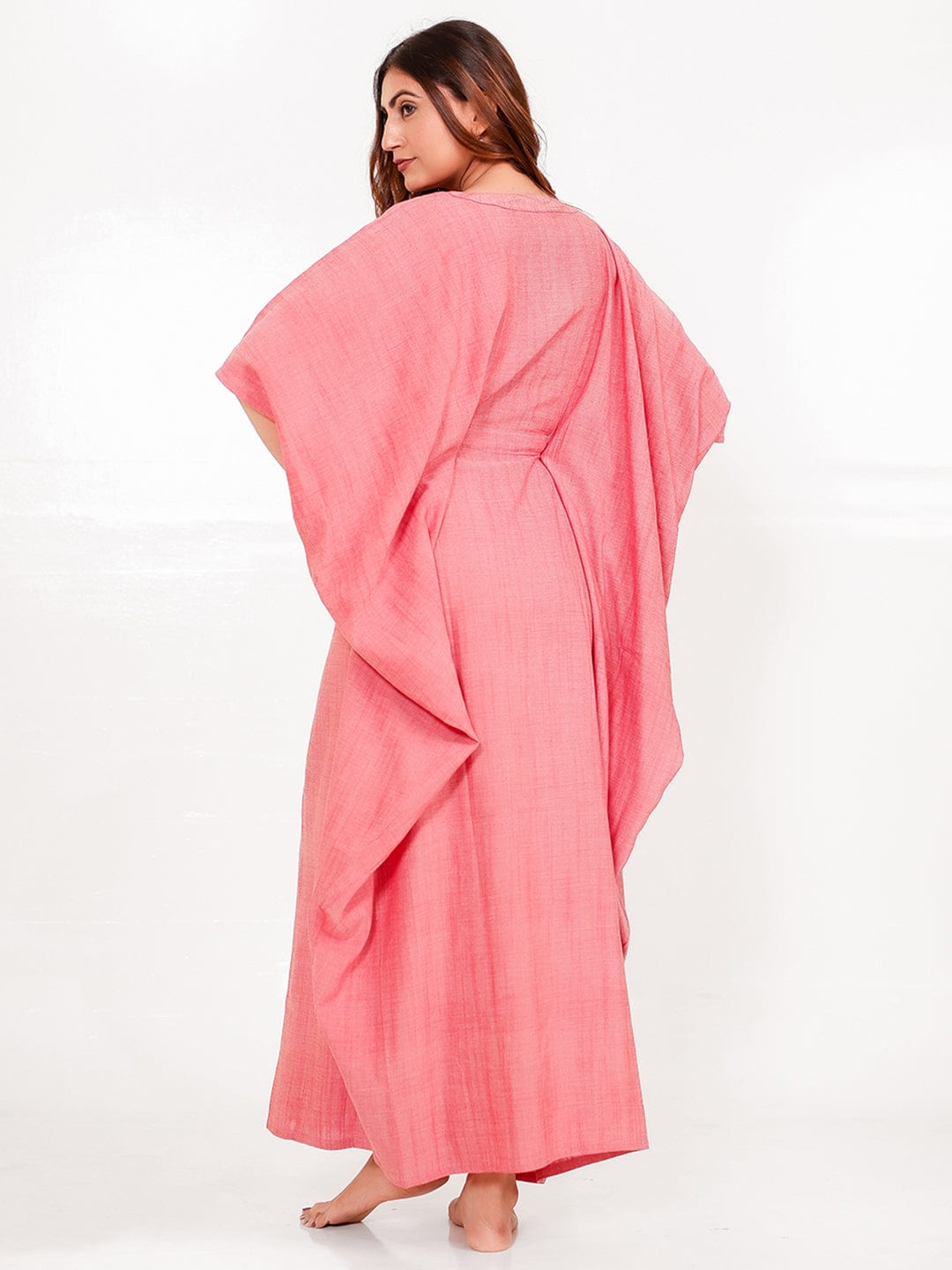The Kaftan Company Kaftan Onesize Rose Pink Free Size Kaftan with Pockets