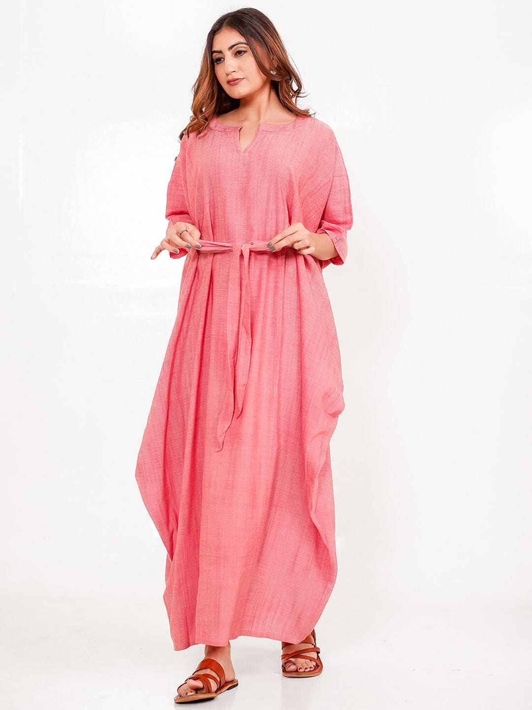The Kaftan Company Kaftan Onesize Rose Pink Free Size Kaftan with Pockets