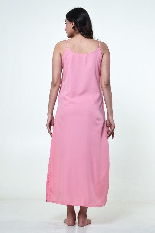 The Kaftan Company Kaftan Pink Floral Georgette Hooded Loungewear Kaftan with Crepe Slip