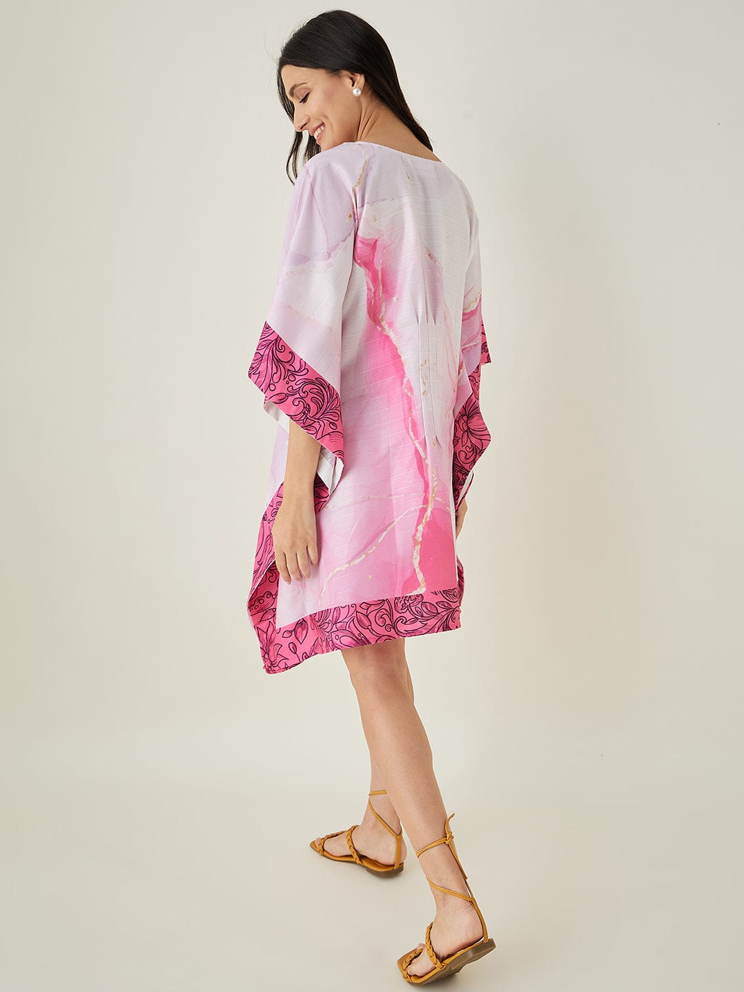 The Kaftan Company Kaftan Pink Tranquil Mandala Resort Kaftan