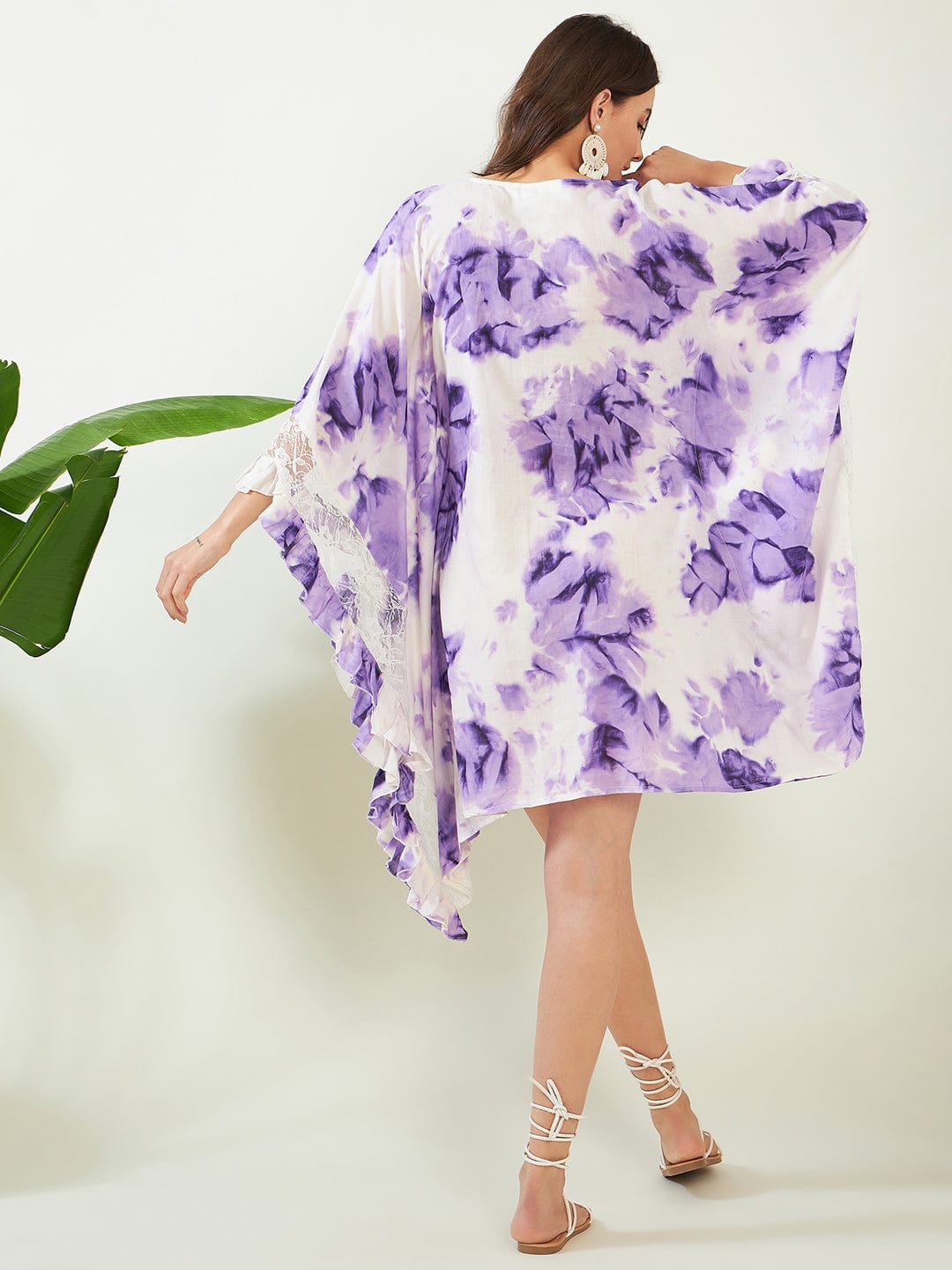 The Kaftan Company Kaftan Purple Tie Dye Cover Up
