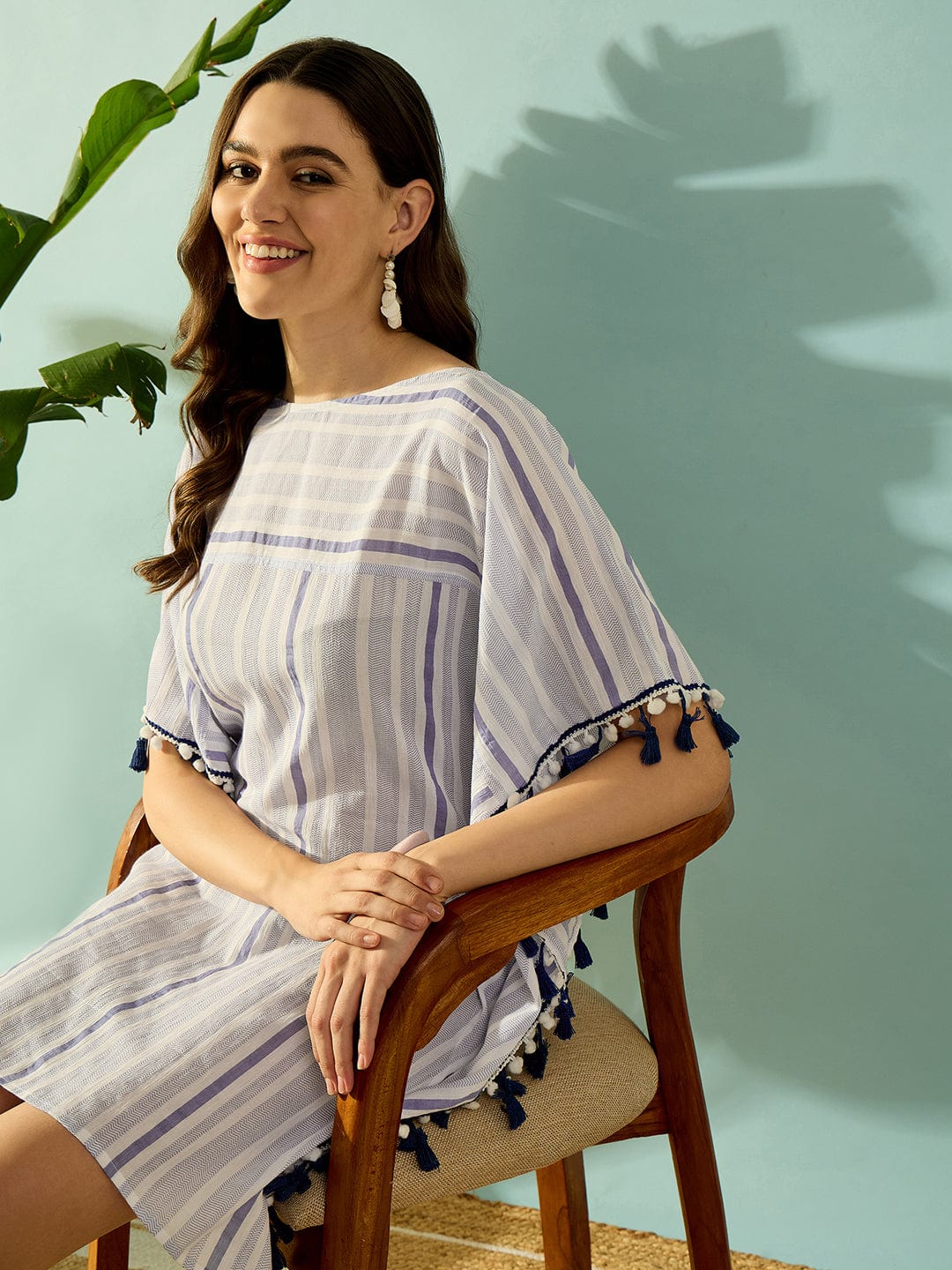 The Kaftan Company Kaftan Seaside Chic Striped Cotton Coverup