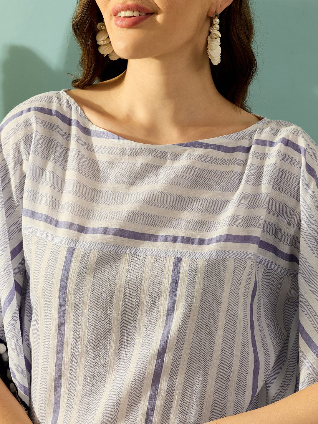 The Kaftan Company Kaftan Seaside Chic Striped Cotton Coverup