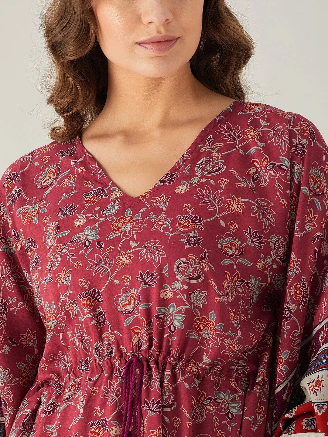 The Kaftan Company Loungewear Floral Flow Modal Kaftan Pyjama Set - (Clearance - Final Sale)
