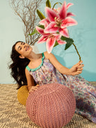 The Kaftan Company Negligee Women Soft Floral Printed Modal Negligee Dress
