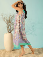 The Kaftan Company Negligee Women Soft Floral Printed Modal Negligee Dress