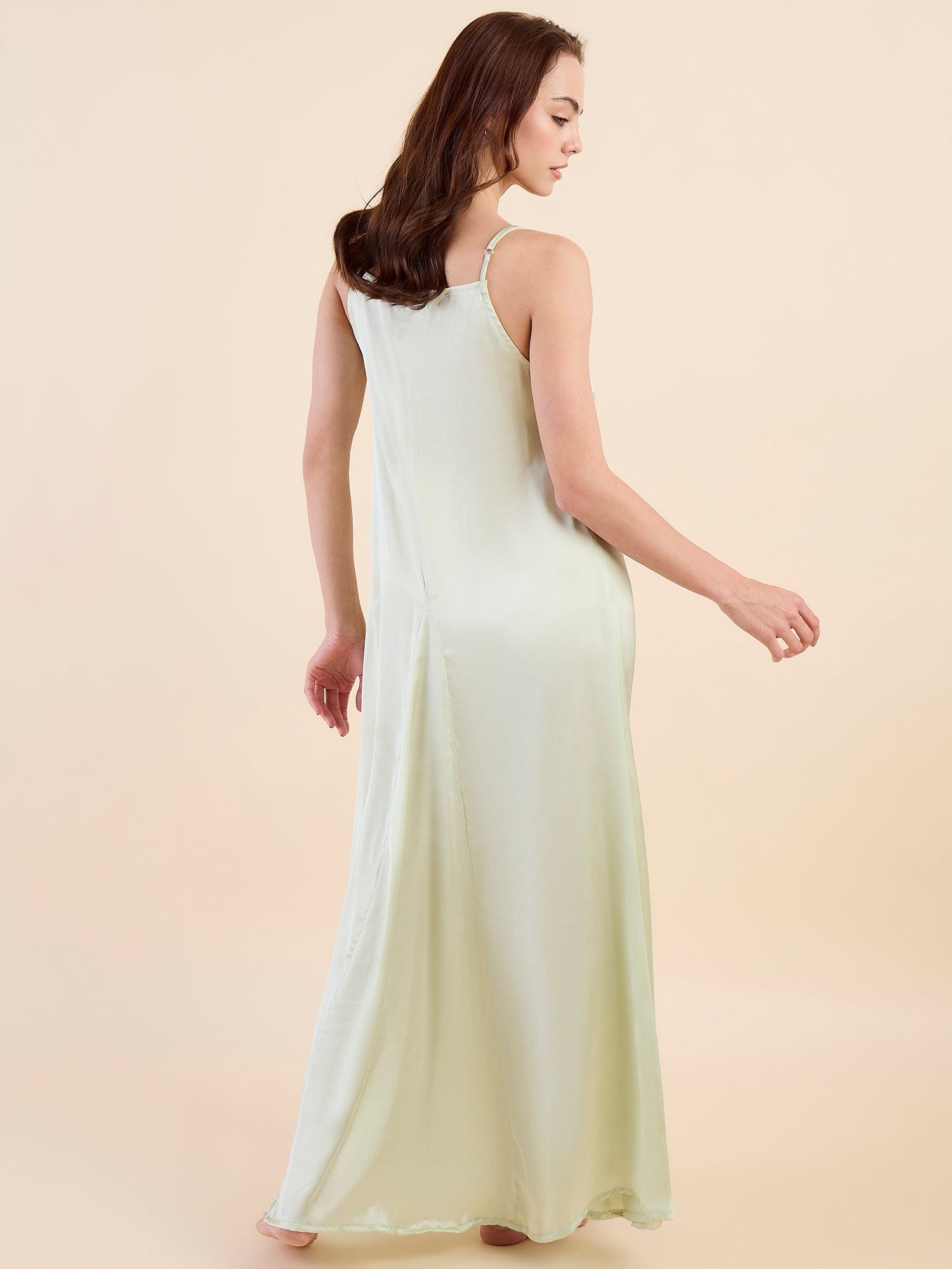 The Kaftan Company Nightdress Bridal Satin Nightdress with Lace Panels