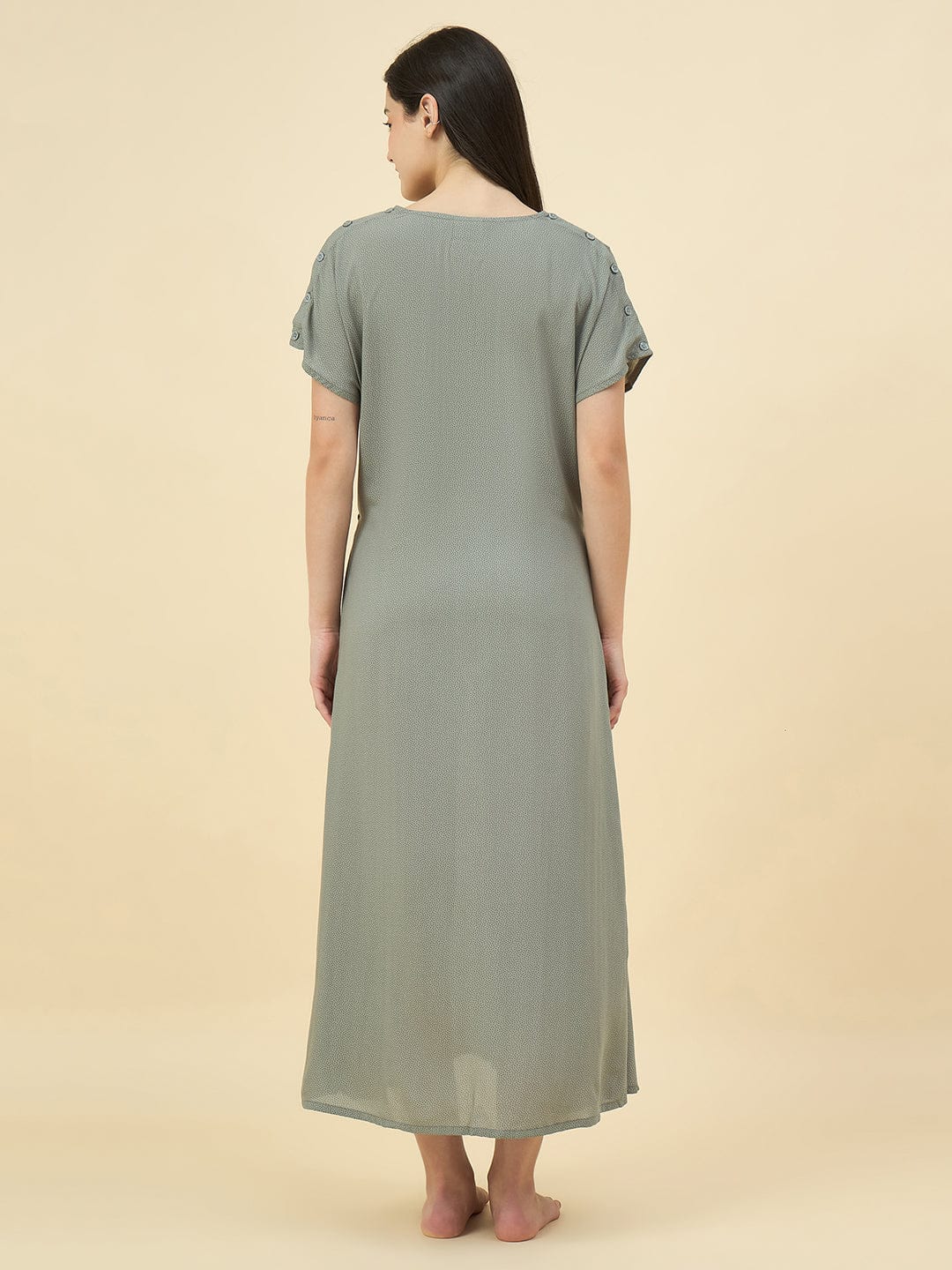 The Kaftan Company Nightdress Polka Dot Modal Maternity Nightdress with Shoulder Feeding Access