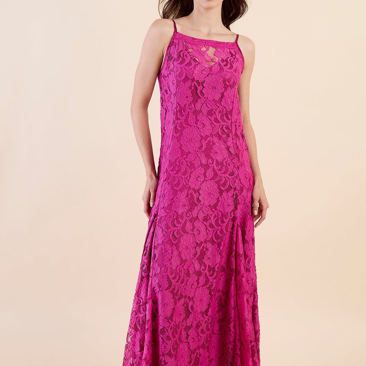 pink lace night dress Trim Spaghetti Strap Woven satin night dress with a smooth Romantic Bridal Lace Nightdress 