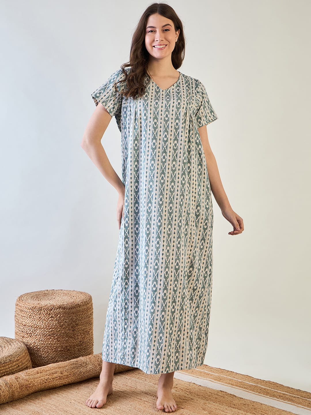 The Kaftan Company Nightdress Tribal Essence Simple Comfy Night Dress