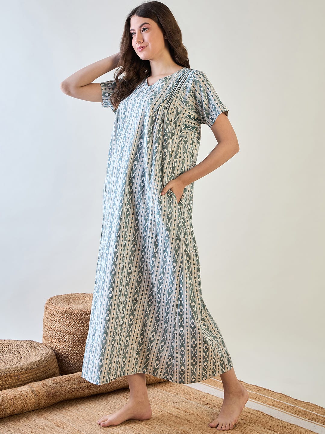The Kaftan Company Nightdress Tribal Essence Simple Comfy Night Dress