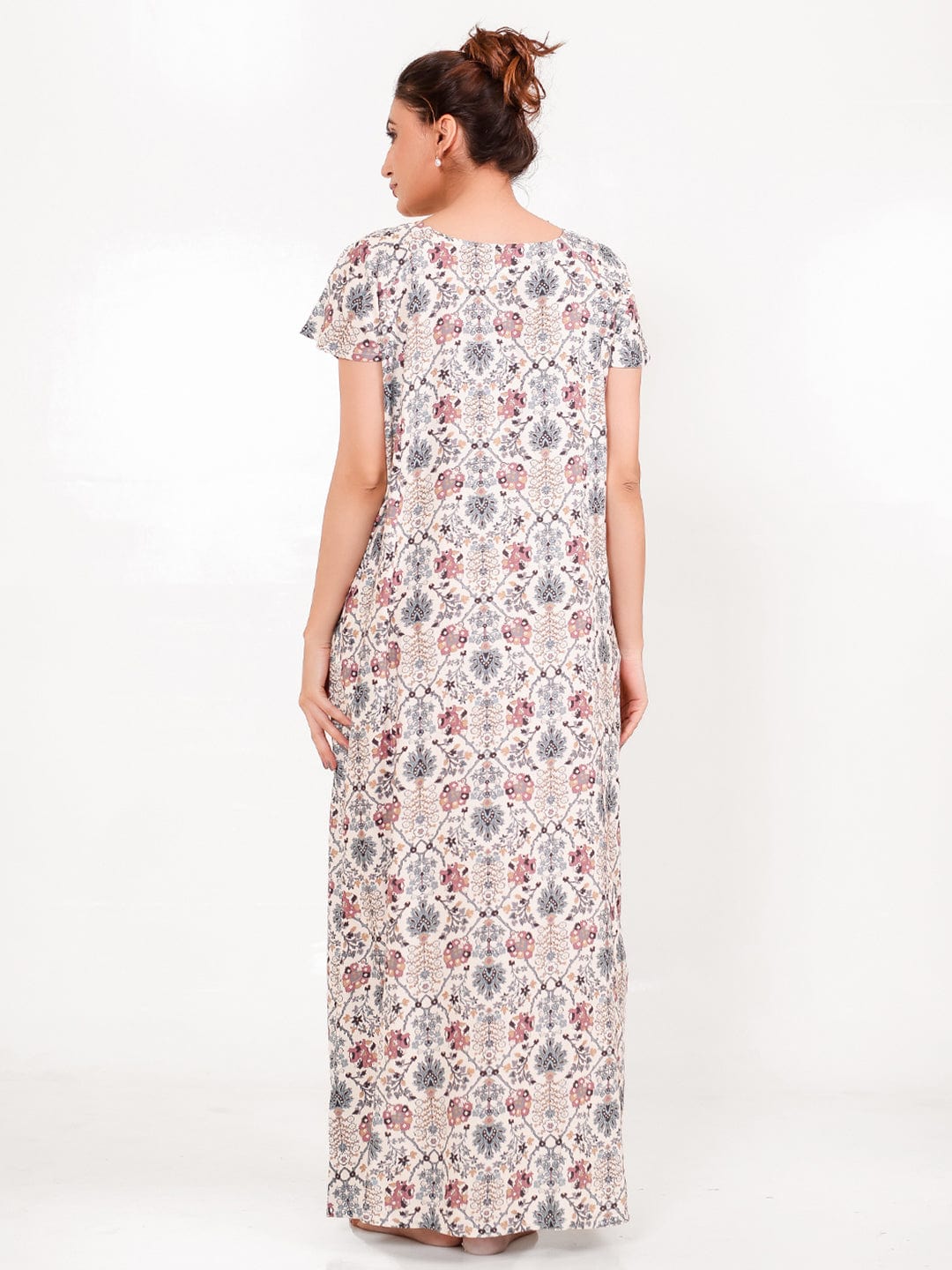 The Kaftan Company Nightdress Vintage Print Viscose Rayon Nightdress