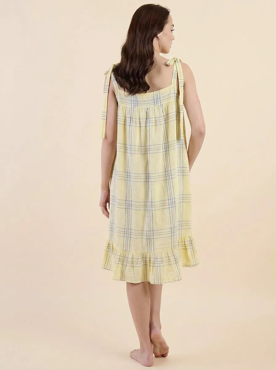 The Kaftan Company Nightwear Lemon Cottage Yellow Nightgown