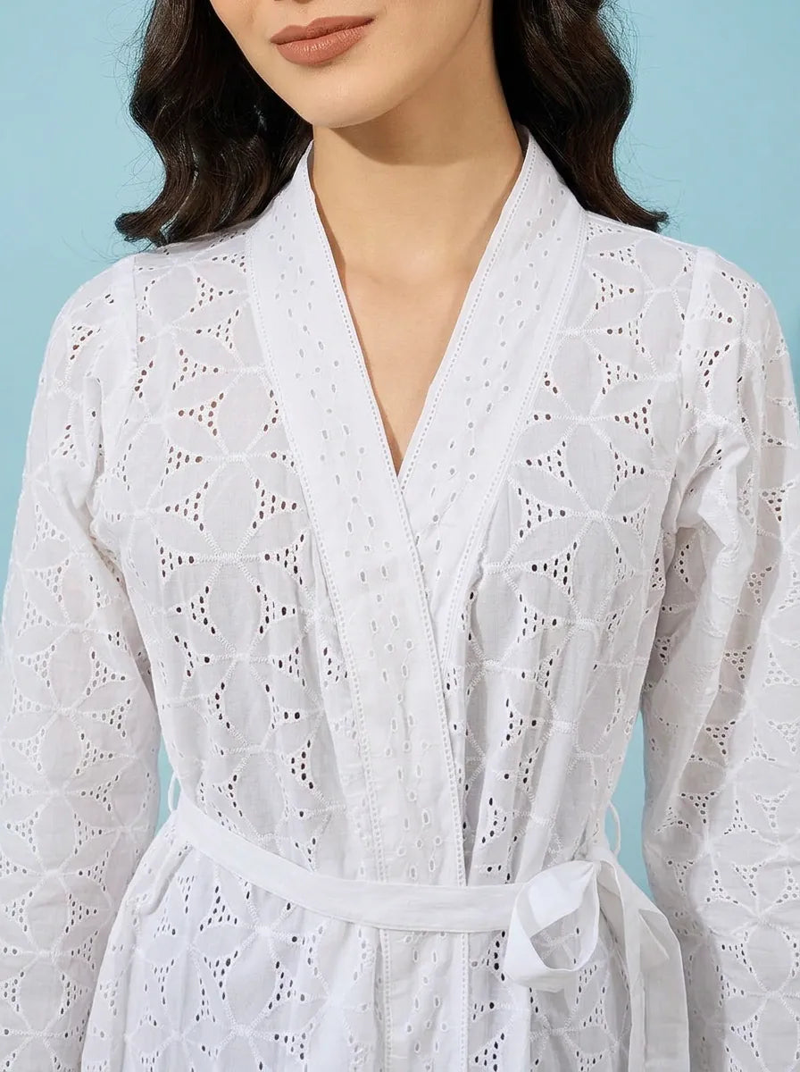 The Kaftan Company Nightwear Pearl Heirloom Robe