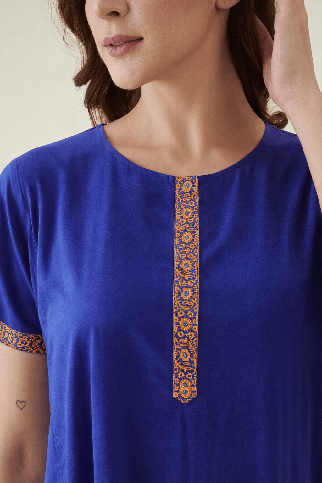 The Kaftan Company Nightwear Royal Blue Modal Nightdress