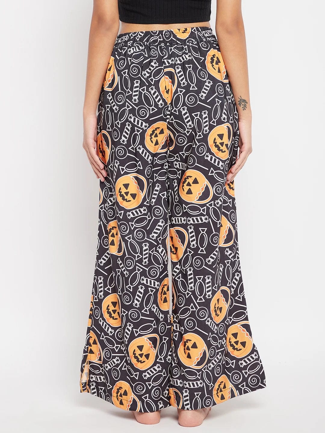 The Kaftan Company Pants Black Halloween Printed Loungepants