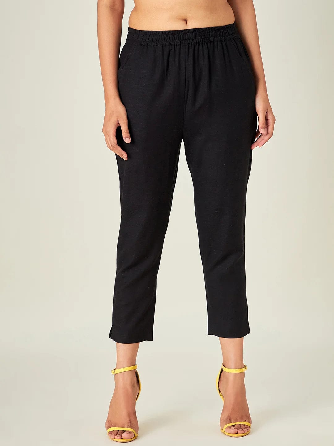 The Kaftan Company Pants Black Tapered Pants