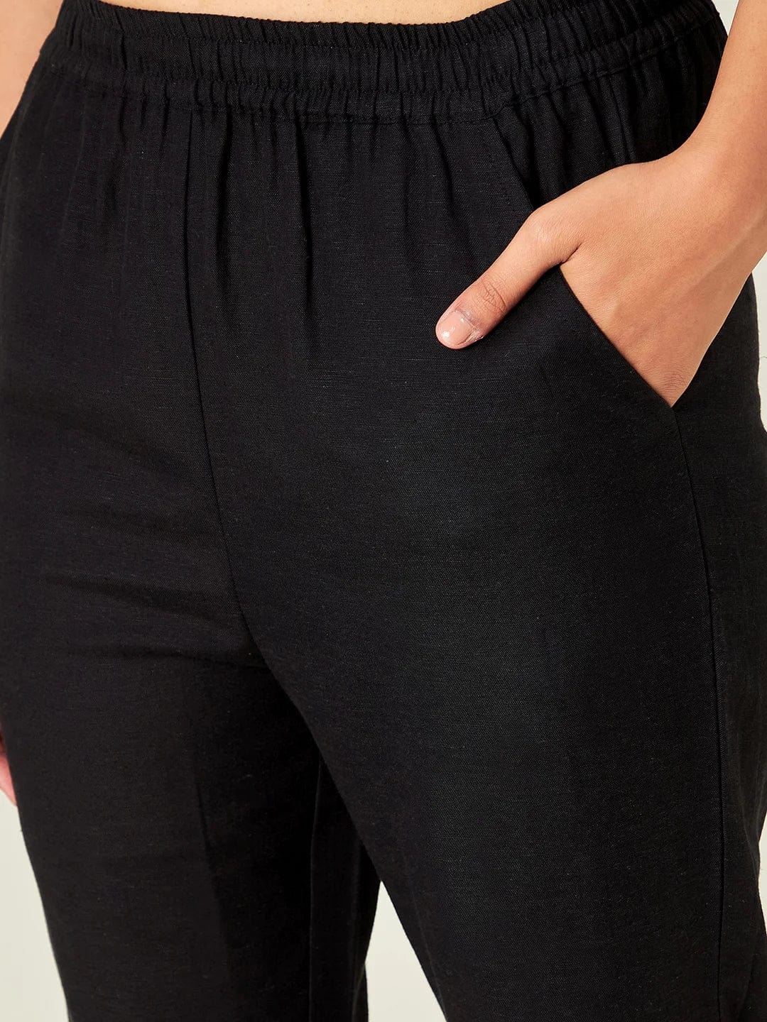 The Kaftan Company Pants Black Tapered Pants
