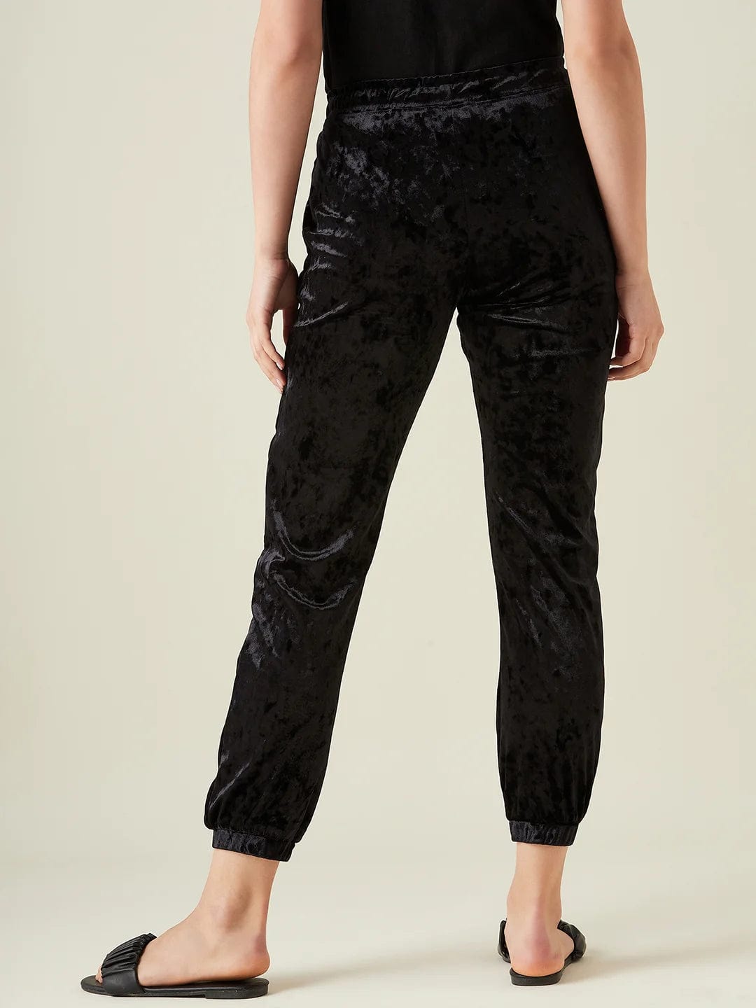 The Kaftan Company Pants Black velvet joggers