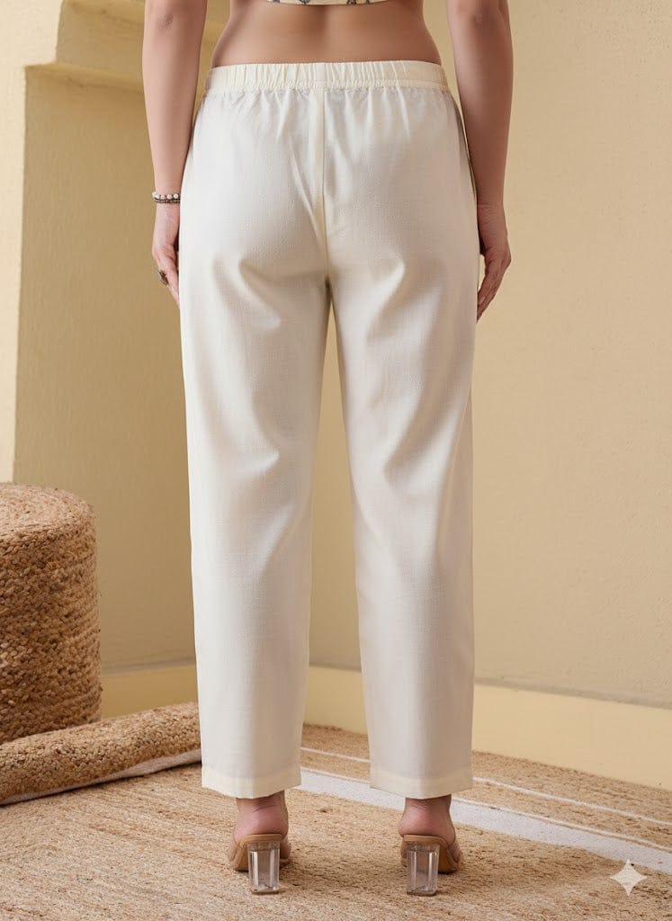 The Kaftan Company Pants Classic White Straight-Fit Pants
