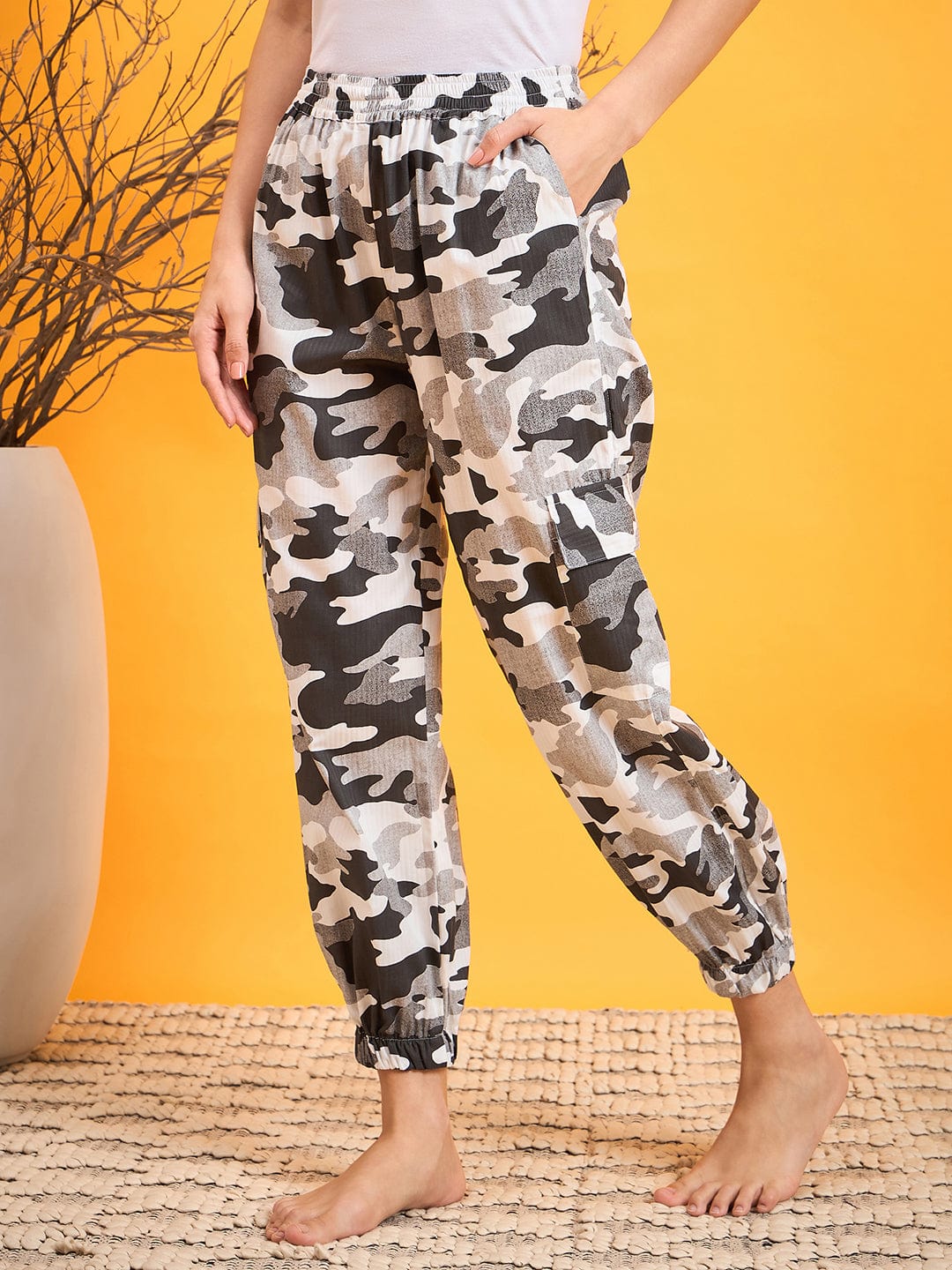 The Kaftan Company Pants Grey Camouflage Lounge Pants