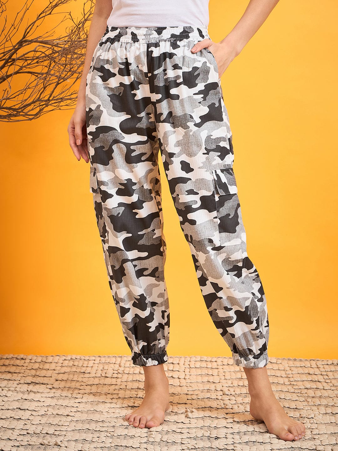 The Kaftan Company Pants Grey Camouflage Lounge Pants