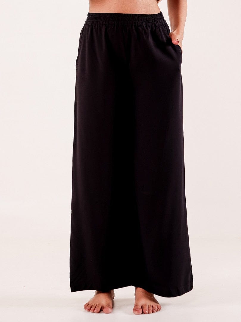 The Kaftan Company Pyjama Set Black Floral Printed Viscose Nightwear Pyjama Set