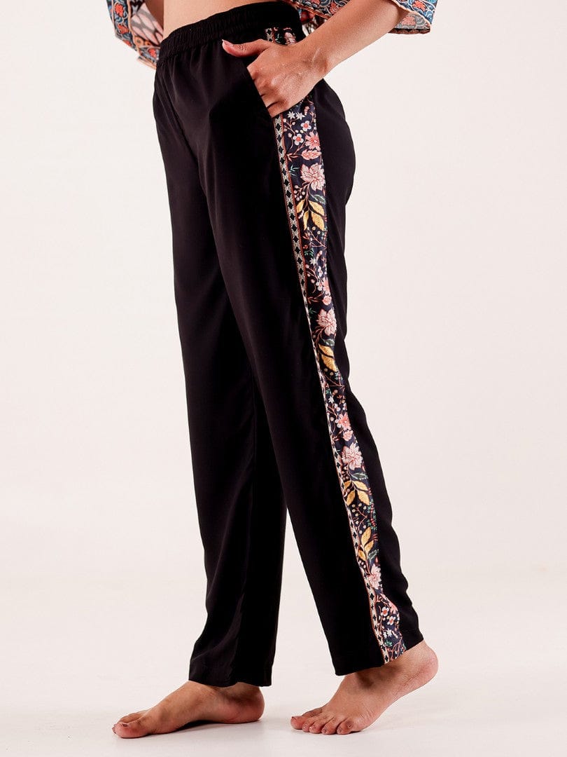 The Kaftan Company Pyjama Set Brown Ethnic Printed Viscose Nightwear Pyjama Set
