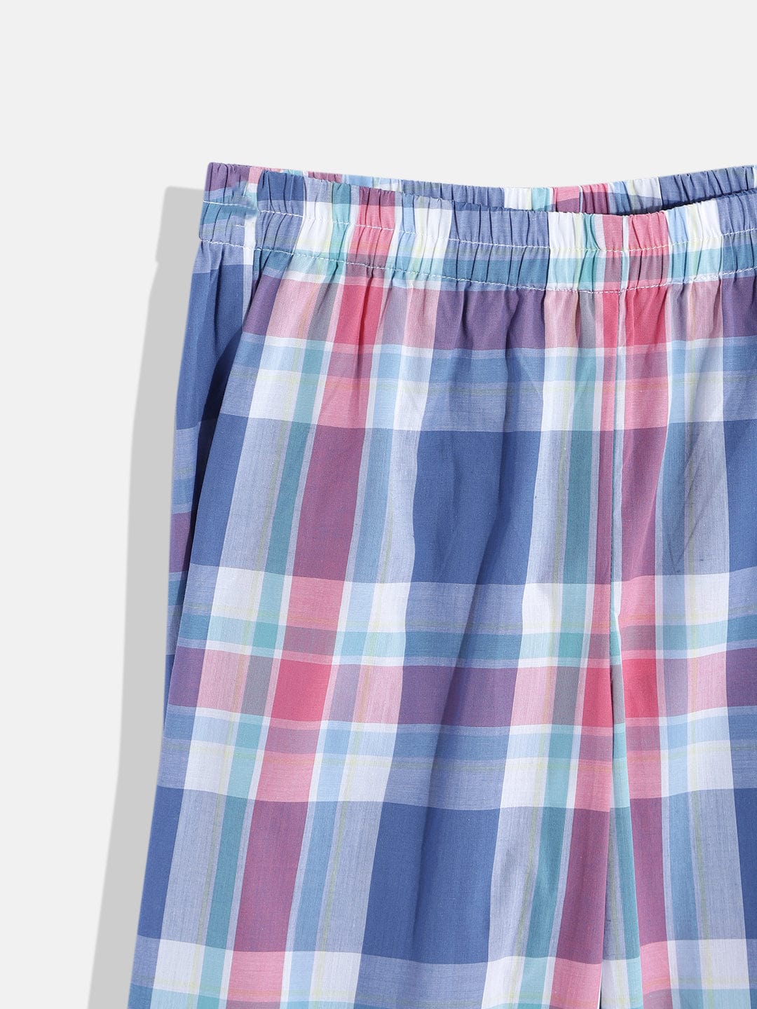 The Kaftan Company Pyjama Set Girls Blue and Pink Checks Kimono Pyjama Set