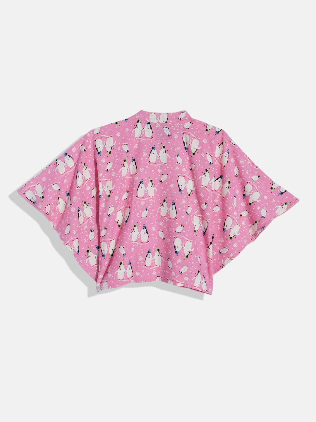 The Kaftan Company Pyjama Set Girls Penquins Pink Kaftan Pyjama Set