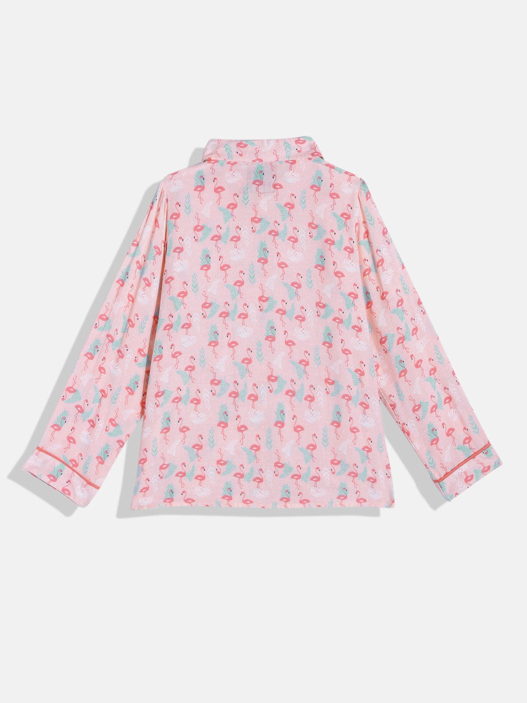The Kaftan Company Pyjama Set Girls Pink Flamingo Shirt Pyjama Set