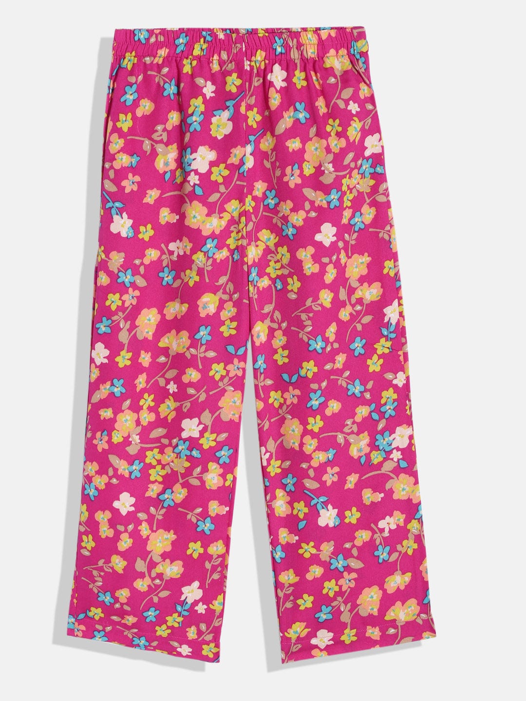 The Kaftan Company Pyjama Set Girls Pink Floral Kaftan Pyjama Set
