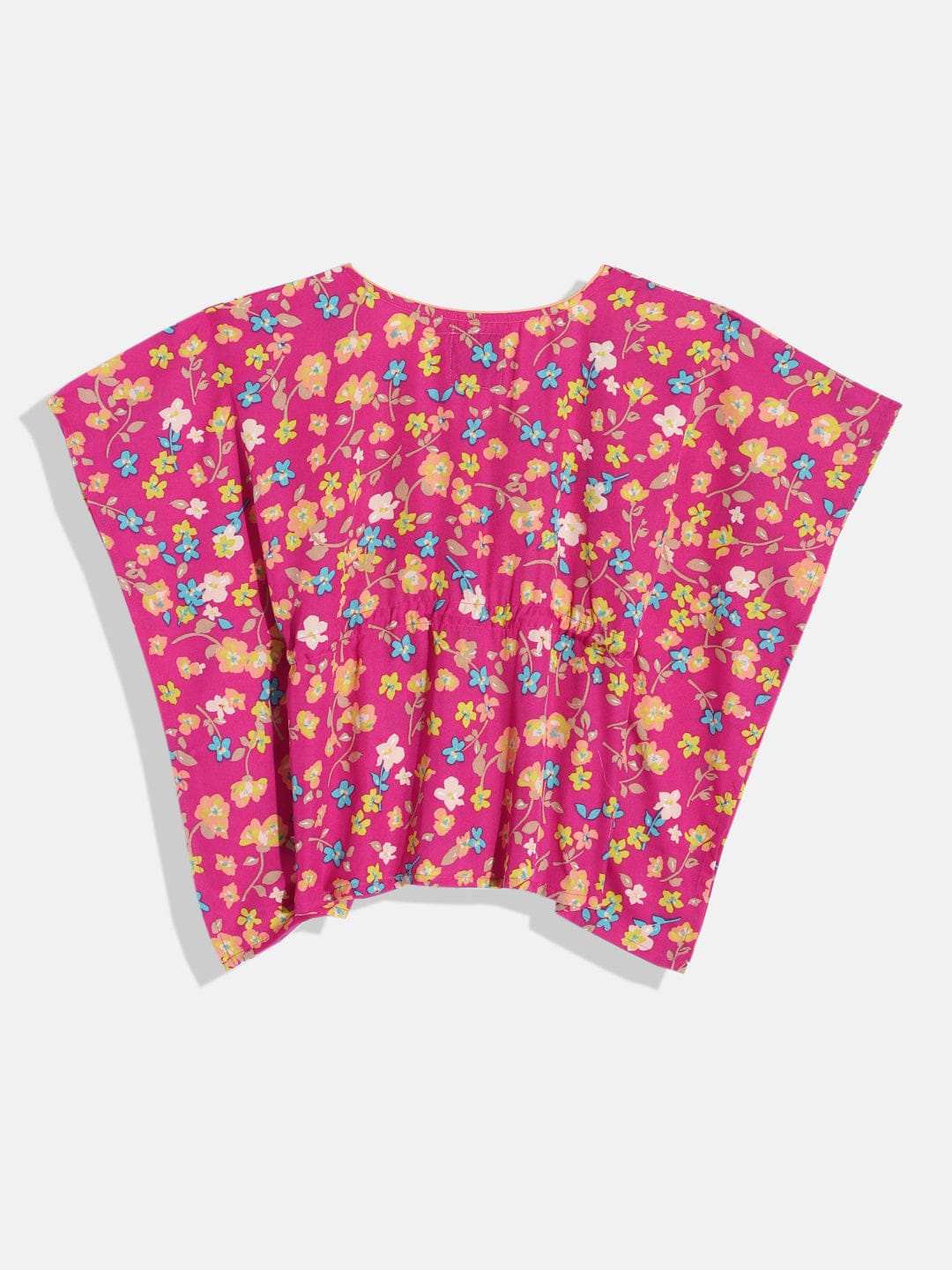 The Kaftan Company Pyjama Set Girls Pink Floral Kaftan Pyjama Set