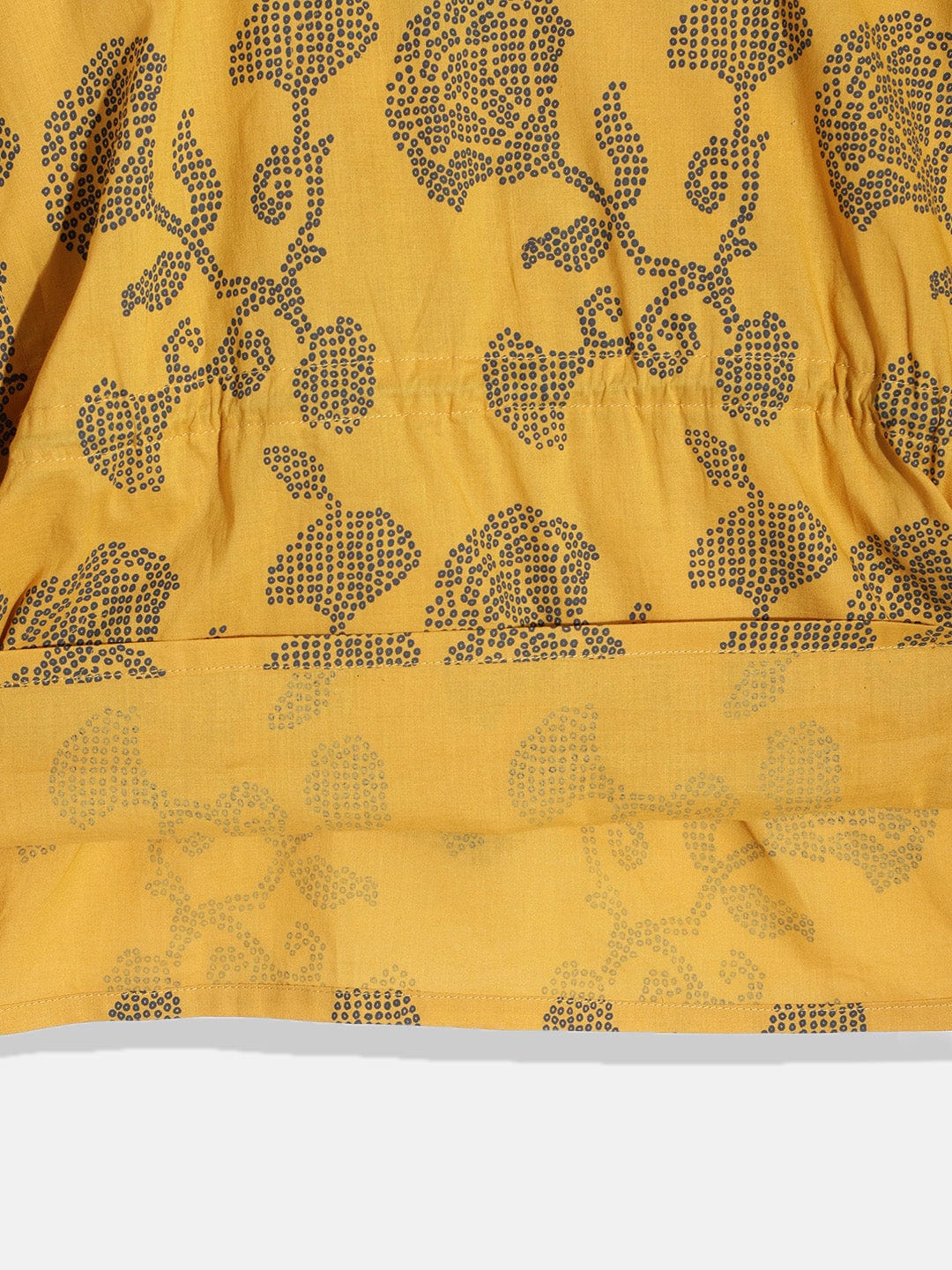The Kaftan Company Pyjama Set Girls Yellow Doodled Floral Kaftan Pyjama Set