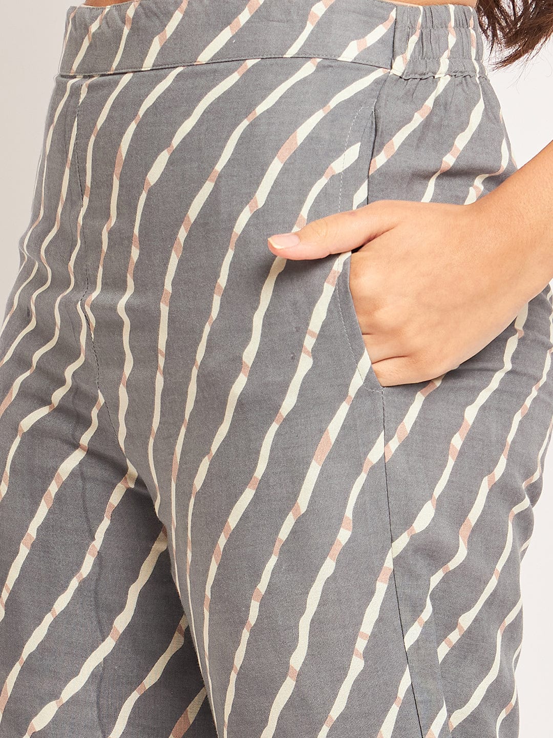 The Kaftan Company Pyjama Set Grey Geometric Kaftan Coord Set